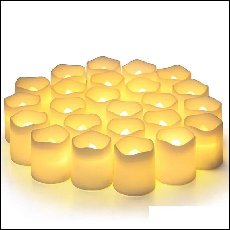 24 pcs flameless led candles wedding festival decoration flickering light battery powered led lights candle atmosphere lamp