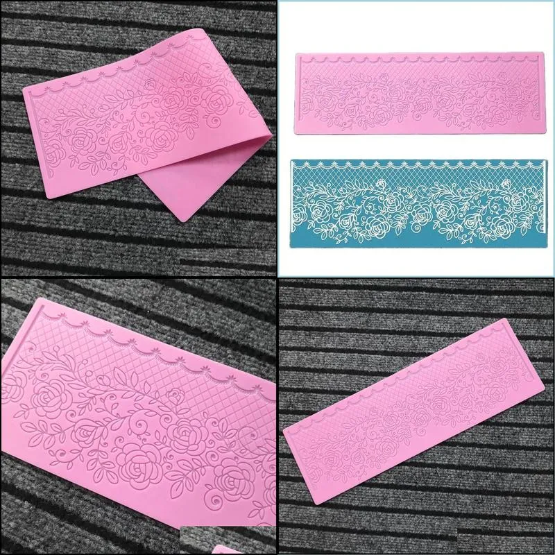 flower lace mat diy silicone mold for cake decorating tools baking bakeware mould fondant k880 220601