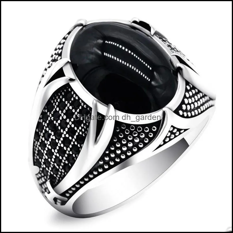 wedding rings vintage handmade islamic for men ancient fashion inlaid black zircon punk religious muslim ring jewelrywedding brit22