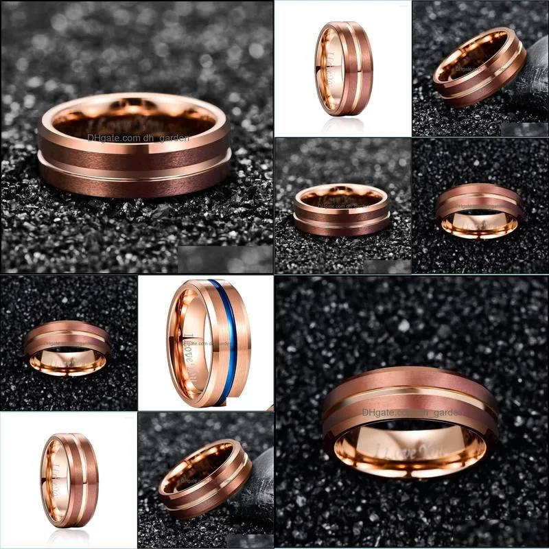 wedding rings engrave i love you promise tungsten ring for men women rose gold color classic couple ringswedding brit22