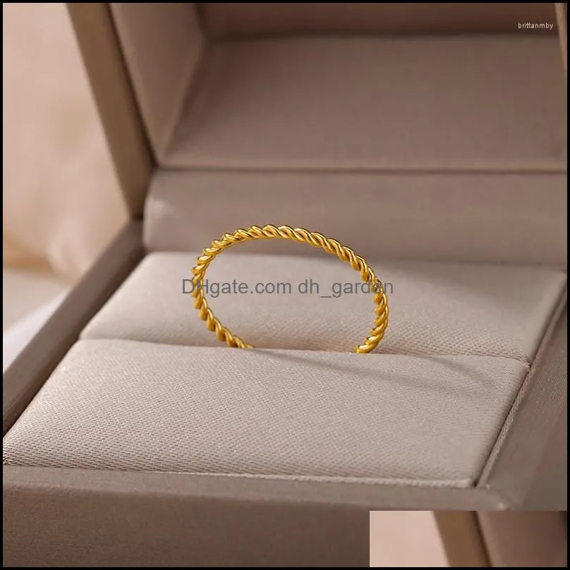 cluster rings simple for women stainless steel finger ring wedding birthday fashion korean aesthetic jewelry gift bague femme