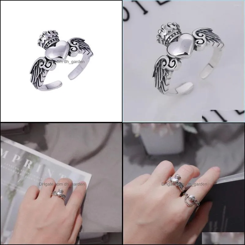 wedding rings irish claddagh open ring 925 silver for women promise heart crown ireland style classic design romantic jewelrywedding