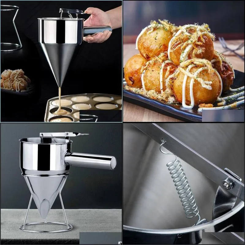 baking handcranked cake pouring pot batter dispensing tool mixing separator butter liquid cheese cup funnel 0616