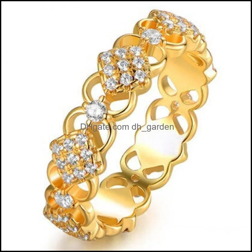 wedding rings exquisite fashion irregular hollow pattern shiny zircon womens ring elegant bride engagement jewelry giftwedding