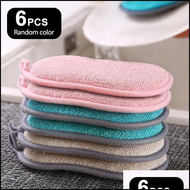 6 3 1pcs double sided kitchen cleaning magic sponge scrubber s for dishwashing bathroom accessorie 220926