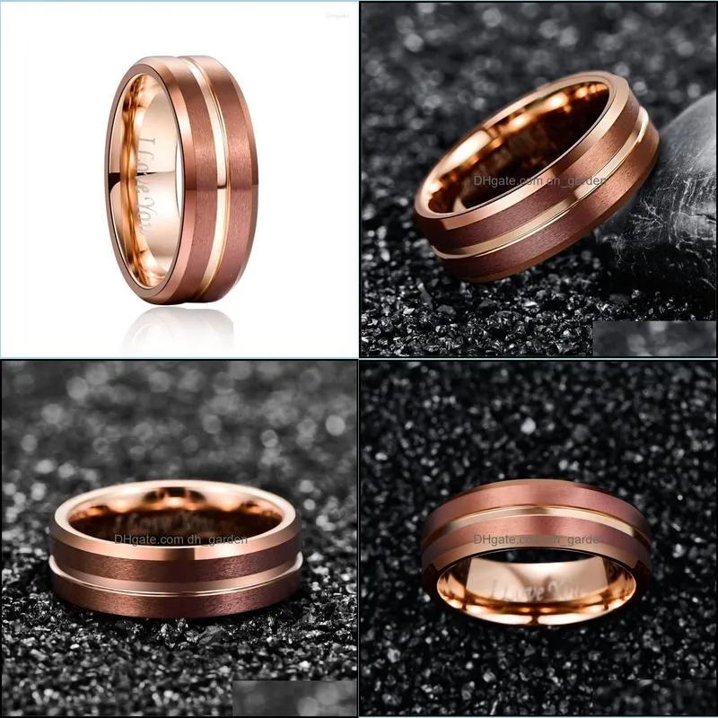 wedding rings engrave i love you promise tungsten ring for men women rose gold color classic couple ringswedding brit22