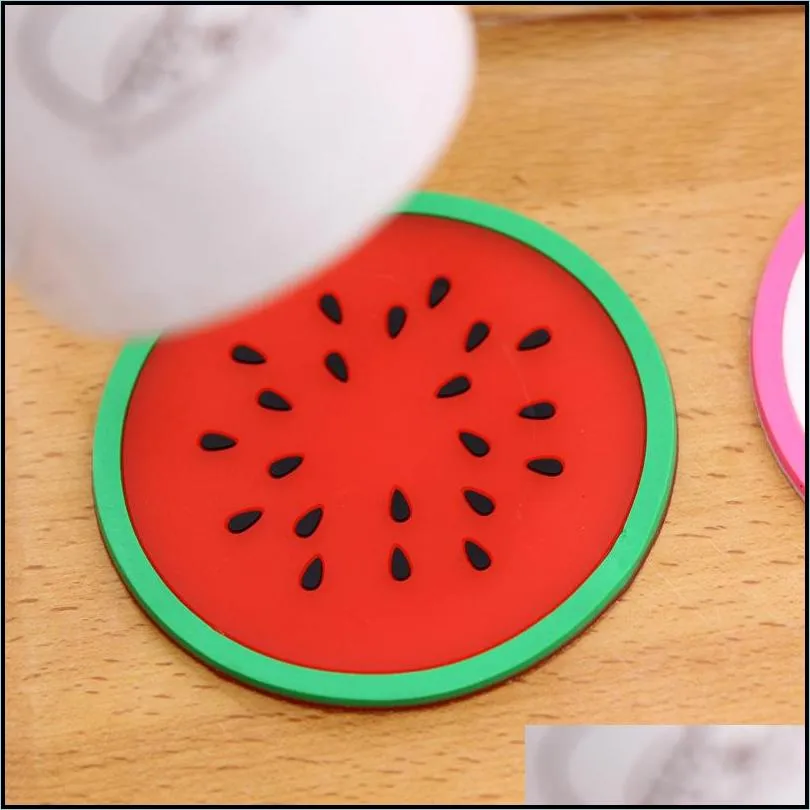 fruit silicone coaster jelly color creative nonslip insulation pad coaster table decoration coffee mat