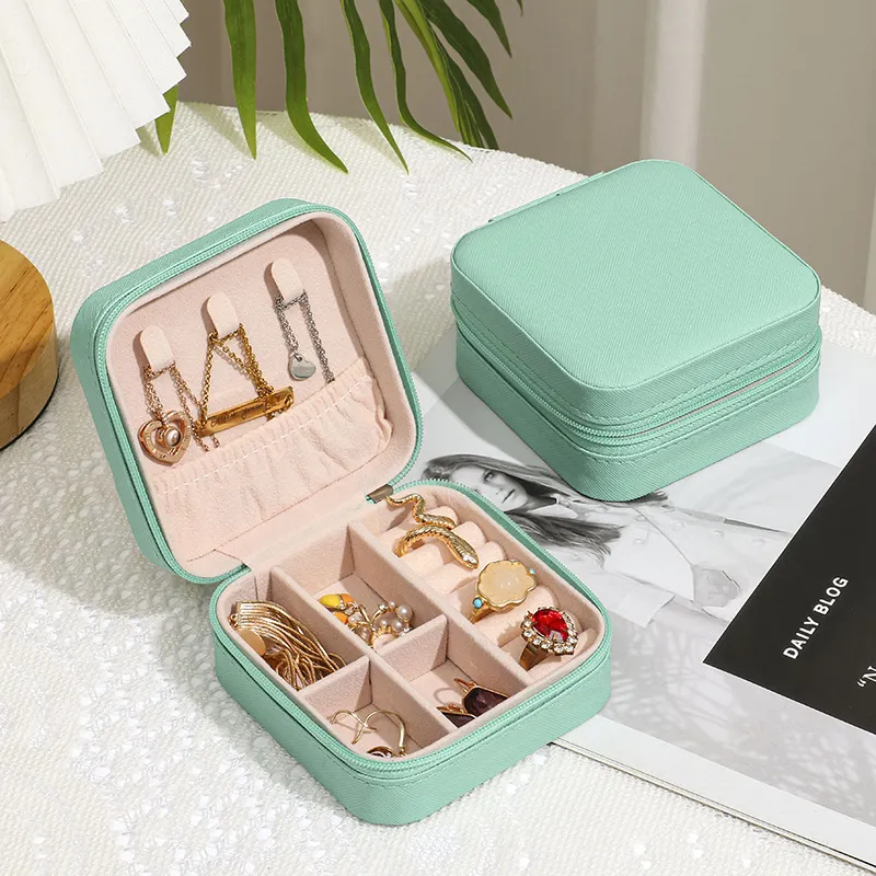 2021 jewelry organizer display travel jewelry case boxes portable jewelry box leather storage joyeros organizador de joyas jewelry packaging amp display