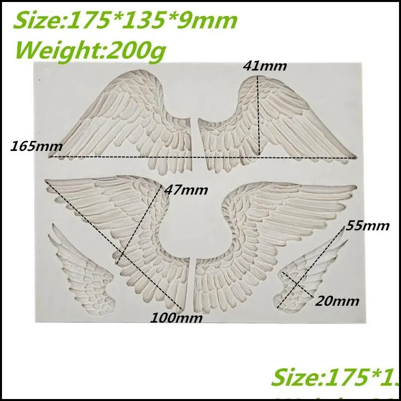 angel wings resin mold silicone kitchen baking tools diy chocolate pastry fondant moulds dessert cake lace decoration supplies 220601