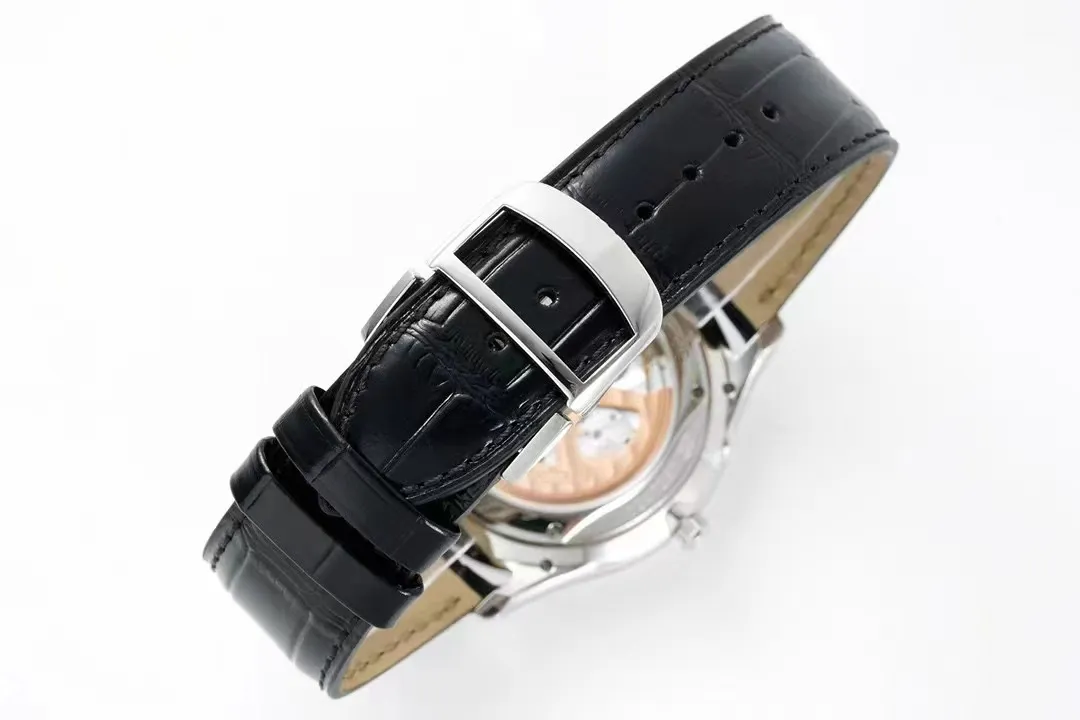 Men's Mechanical watch 39mm silver case blue literal 925 Super movement automatic chain Moon series cowhare bracelet strap elegant classic luxury watch