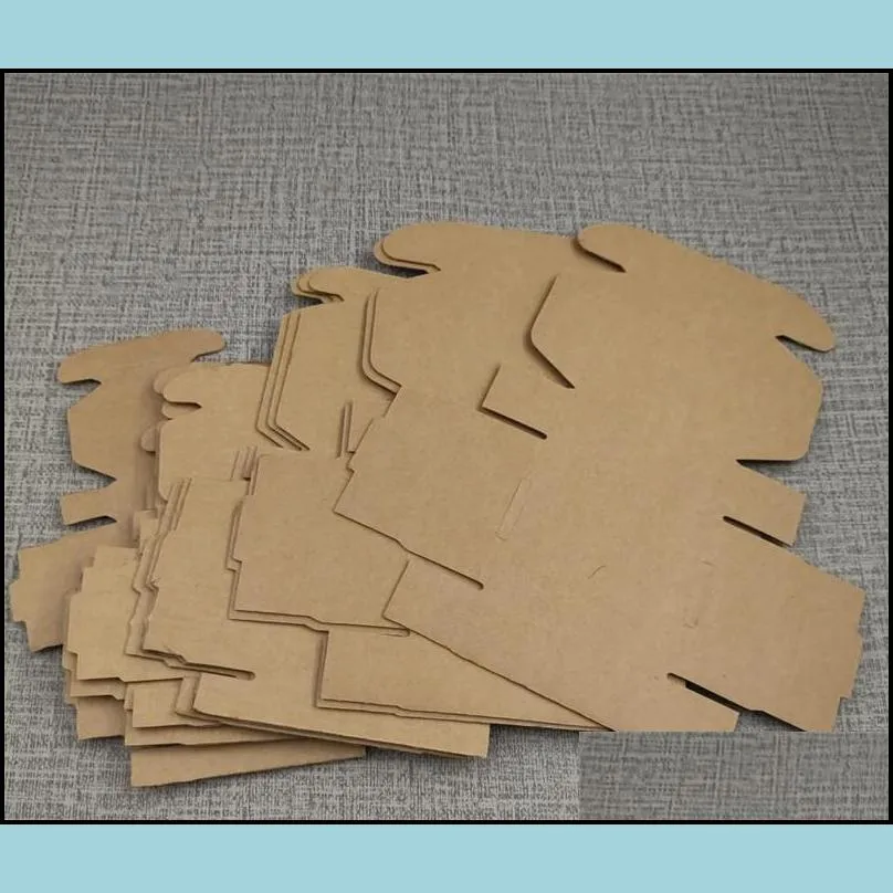 50pcs thick carton box kraft paper small gift packaging box natural brown cardboard jewelry blank corrugated 220427