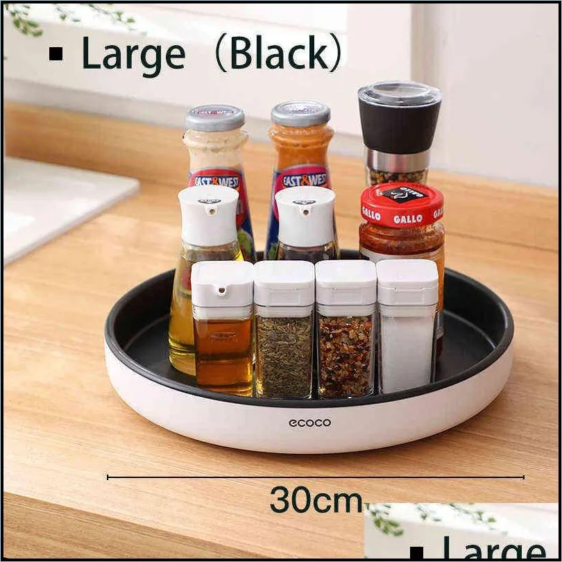 360 rotating storage rack multifunctional seasoning organizer shelf oilproof nonslip kitchen supplies holder for home 211102