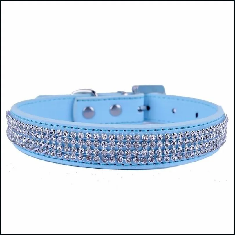 fashion diamante pu leather dog leash bling rhinestones collar pet walking leads small pet puppy dog supplies purple pink 0622