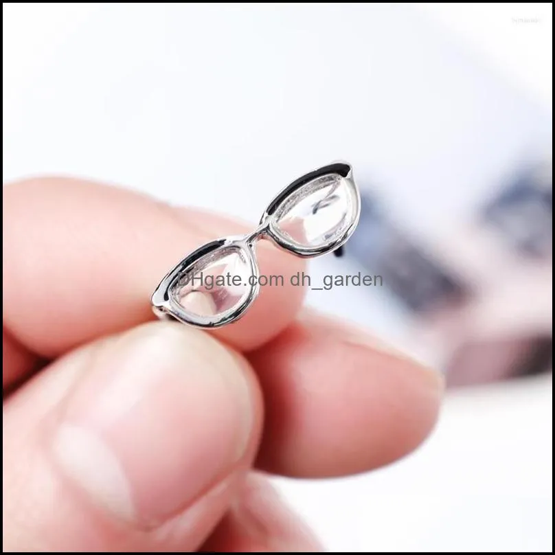 cluster rings cute glasses ins girl open ring adjustable enamel painting finger buckle tail opening