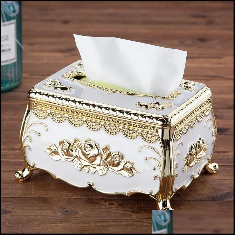 european style acrylic tissue box luxury ktv el rack desk accessories home office bar desktop 220523