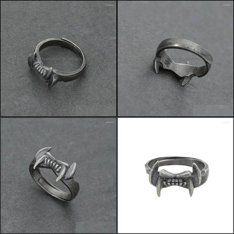 cluster rings vampire devil fangs ring for mens resizable prom party leisure gift jewelry