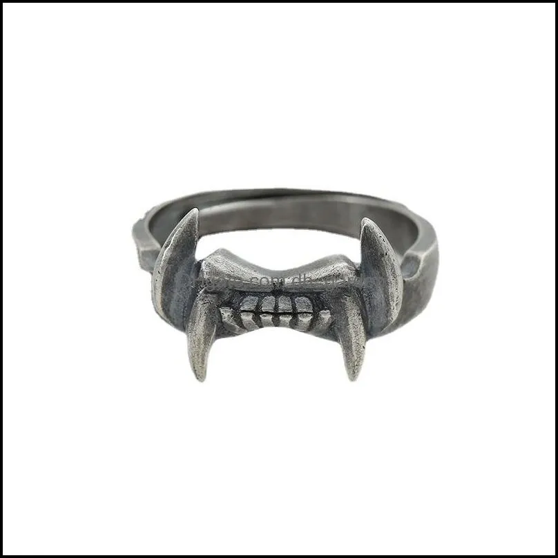 cluster rings vampire devil fangs ring for mens resizable prom party leisure gift jewelry