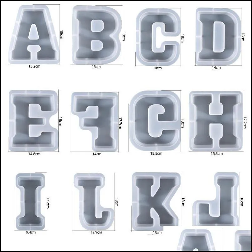 7 inch 18cm large silicone alphabet molds deeper uppercase letter cake moulds shape chocolate candy soap maker 220601