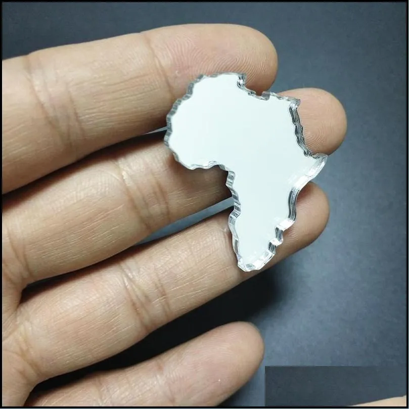 africa map stud earrings for womens jewelry mirror acrylic fashion accessories