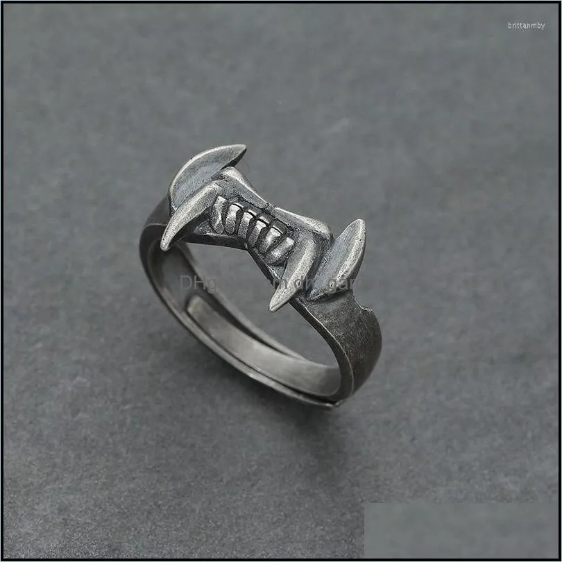 cluster rings vampire devil fangs ring for mens resizable prom party leisure gift jewelry