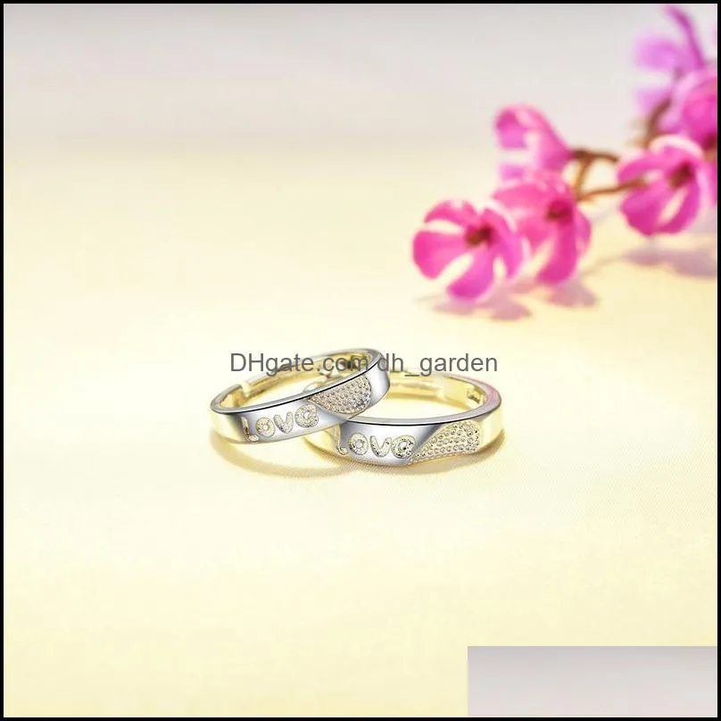 wedding rings ring korean jewelry silver a pair of open men and women love each other couple jewelrywedding brit22
