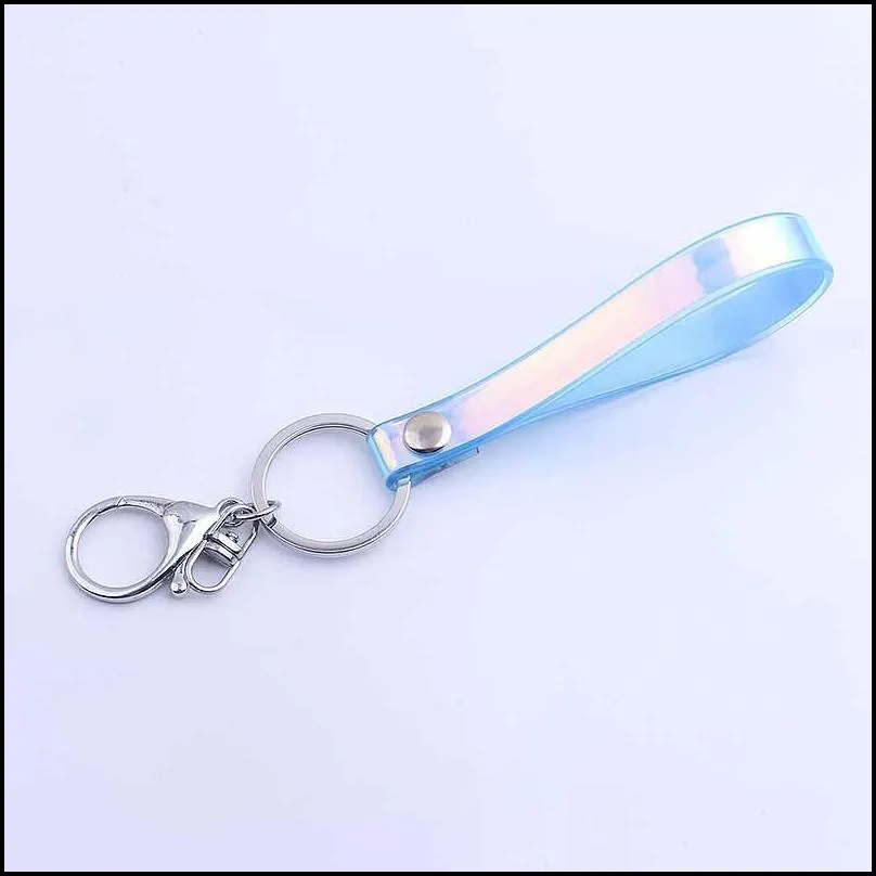 phone wrist straps keychain glossy bright leather cord hanging buckle laser soft glue lanyard doll pendant hand ropes