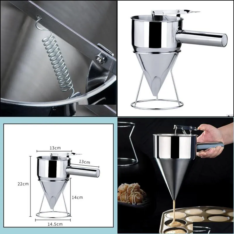 baking handcranked cake pouring pot batter dispensing tool mixing separator butter liquid cheese cup funnel 0616