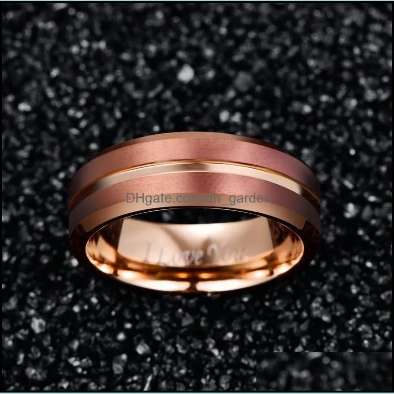 wedding rings engrave i love you promise tungsten ring for men women rose gold color classic couple ringswedding brit22