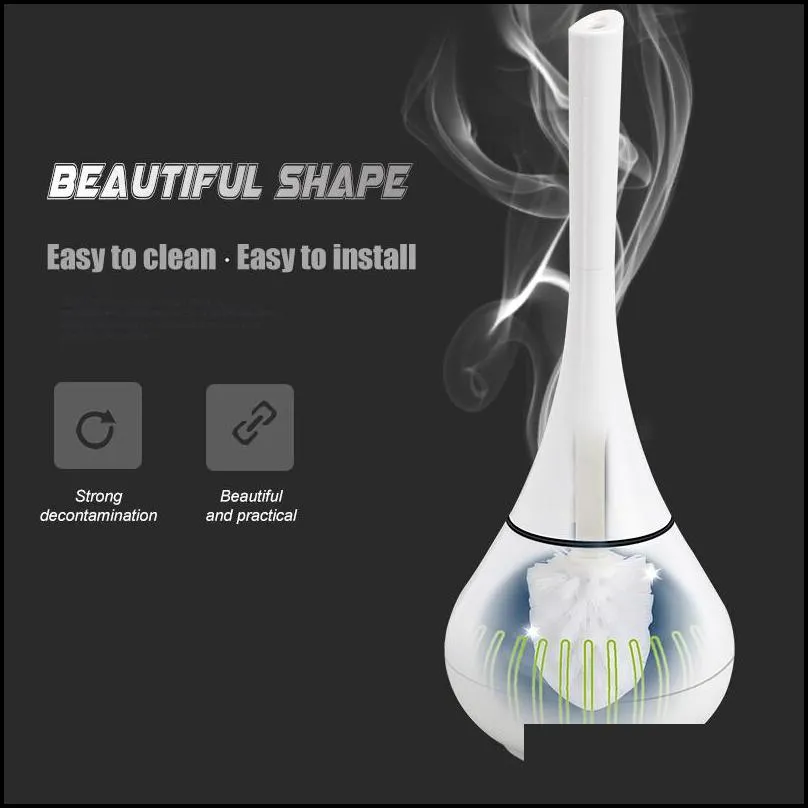 baispo toilet brush floorstanding base cleaner tool for wc bathroom accessories set household items 220511