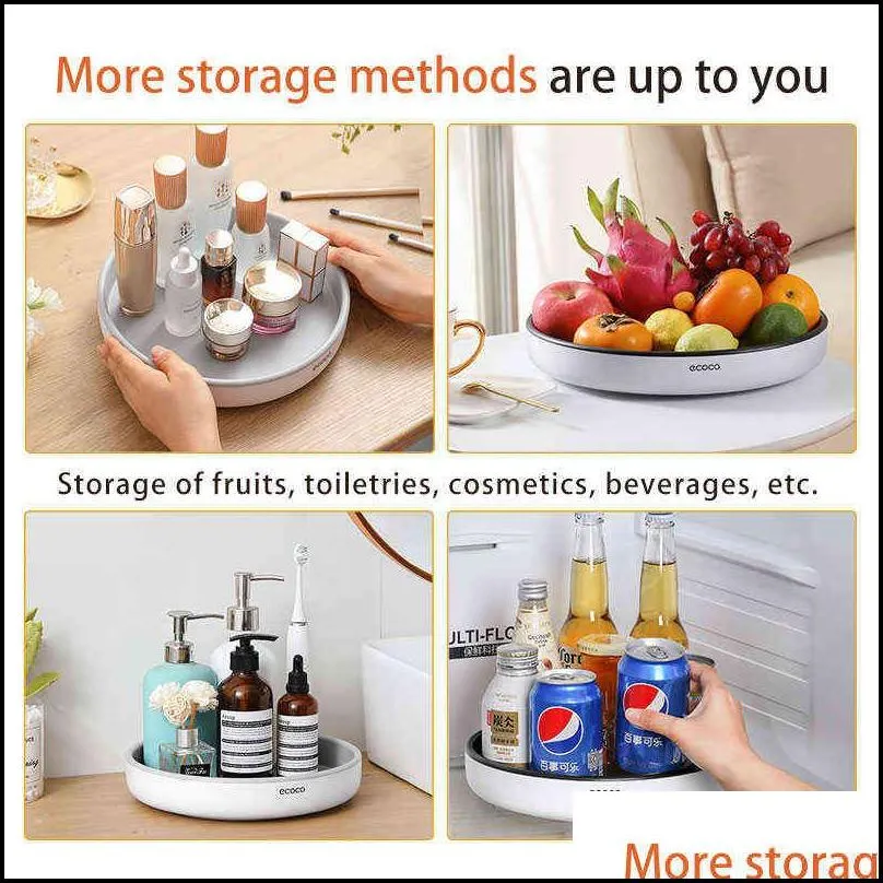 360 rotating storage rack multifunctional seasoning organizer shelf oilproof nonslip kitchen supplies holder for home 211102