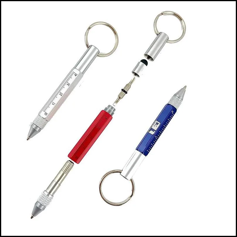 multifunctional mini metal ballpoint pen outdoor tool pen screwdriver keychain short scale pens