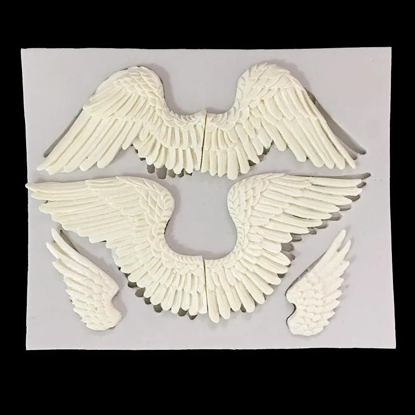 angel wings resin mold silicone kitchen baking tools diy chocolate pastry fondant moulds dessert cake lace decoration supplies 220601