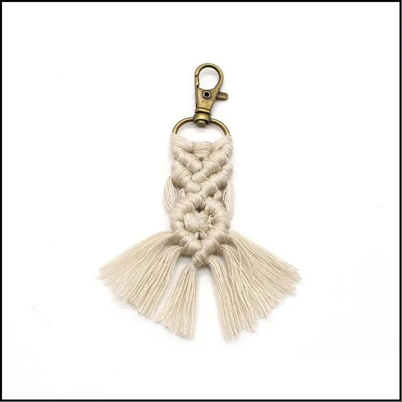 macrame fringe keychain boho bridal wedding shower decor gifts under 5 macrames tassel key chain