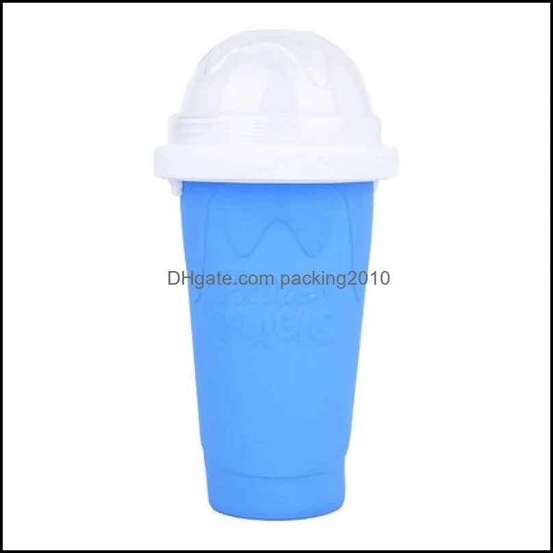 350ml ice buckets quickfrozen smoothies cups tumblers ecofriendly double layer silicone slushy maker cup squeeze slush cooling