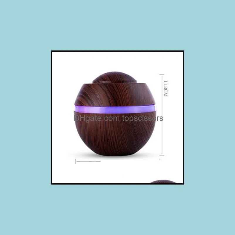 air humidifier 500ml new ultrasonic aroma diffuser with wood grain 7 color changing led night light mist make