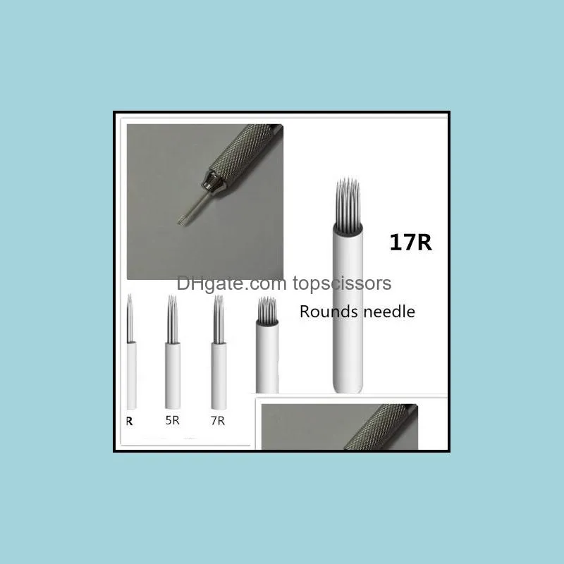 100 pcs 3r 5r 7r 9r 17r 19r 21r needles for manual pen semi permanent makeup manual fog microblading eyebrow pen needles