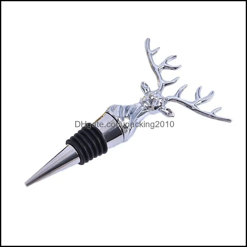 stainless steel deer stag head wine pourer unique bottle stoppers wine aerators bar tools christmas stopper