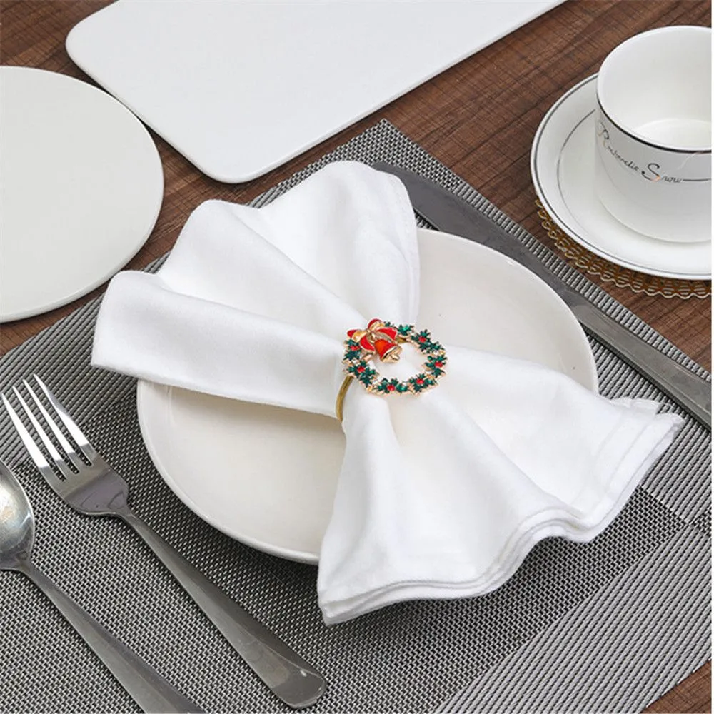 table napkin ring merry xmas table decoration elk santa claus flower wreath christmas napkin ring wedding supplies decoration