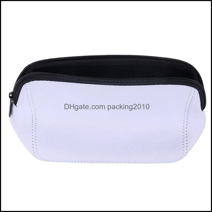 sublimation neoprene storage bag blank diy women handbags waterproof change purse with zipper for adults kids