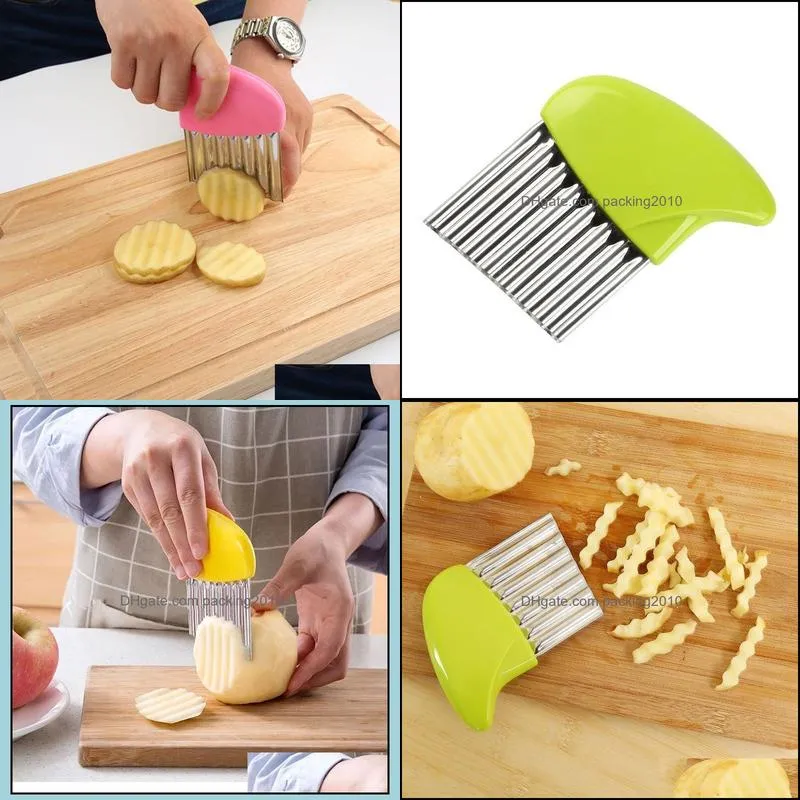 wavy french fries cutter stainless steel potato slicer vegetable chopper veggie slicer durable kitchen gadgets