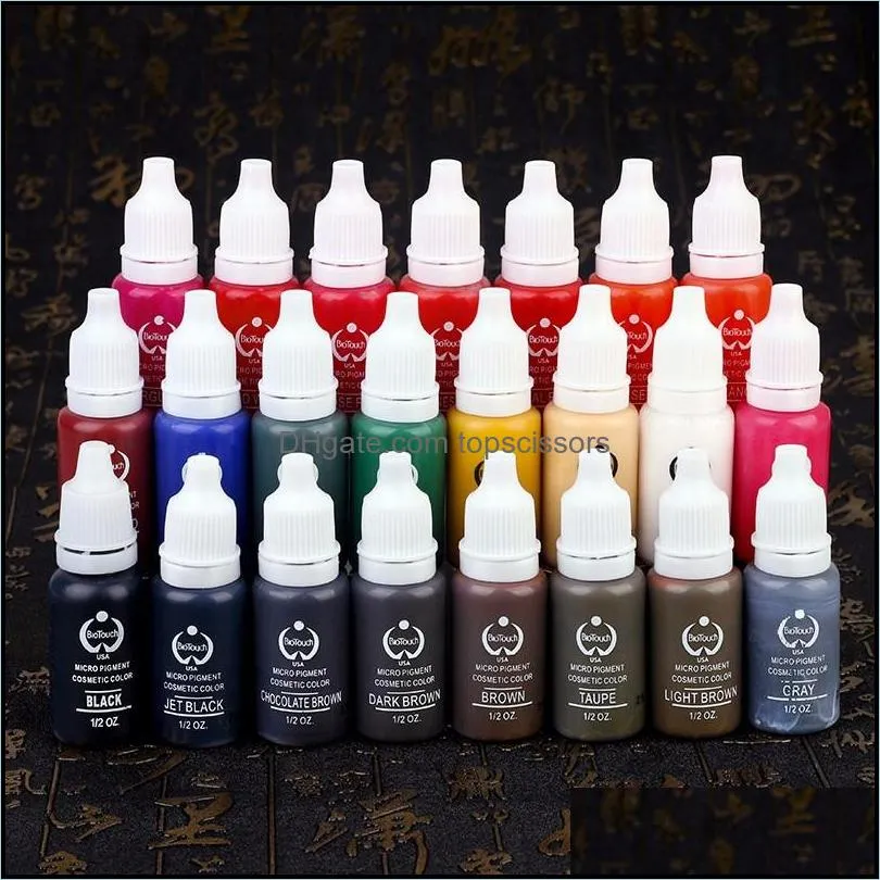 tattoo ink permanent makeup pigments 15ml cosmetic tattoo ink paint for eyebrow lip body 2pcs new 23 color