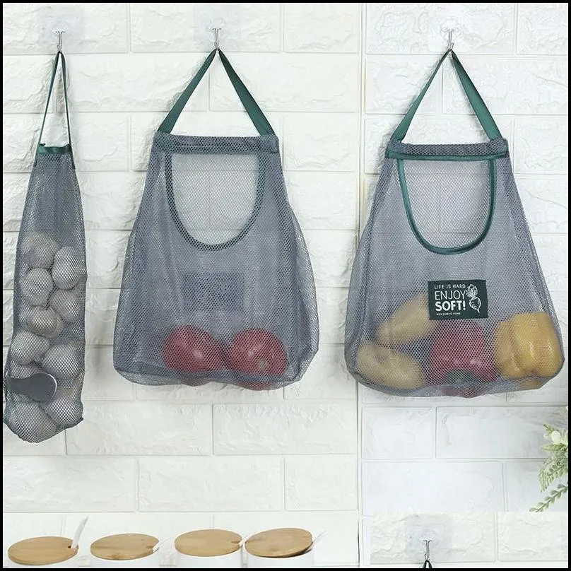 multifunctional tote bags wall hanging fruit and vegetable hangingbag kitchen storage bag