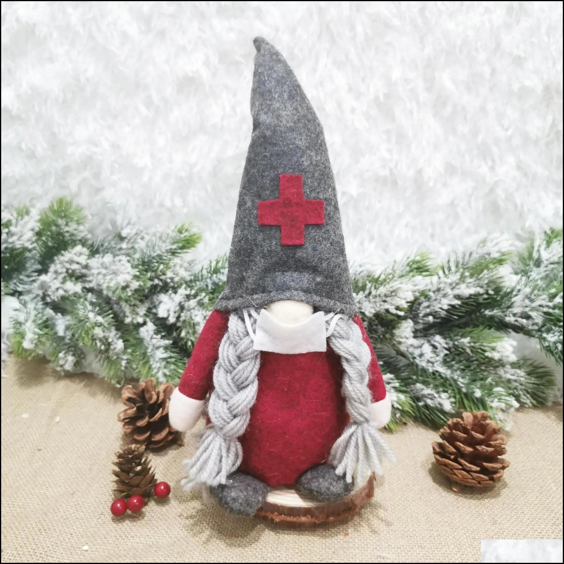 christmas doctor nurse gnome plush ornaments swedish santa xmas tree decor holiday home party decoration gifts
