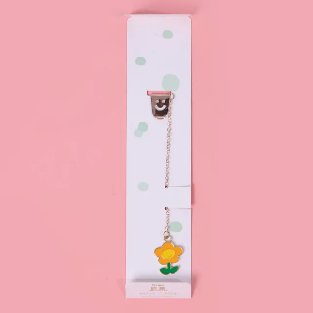 korea cartoon metal bookmark cute pendant student stationery books marker of page school office supply