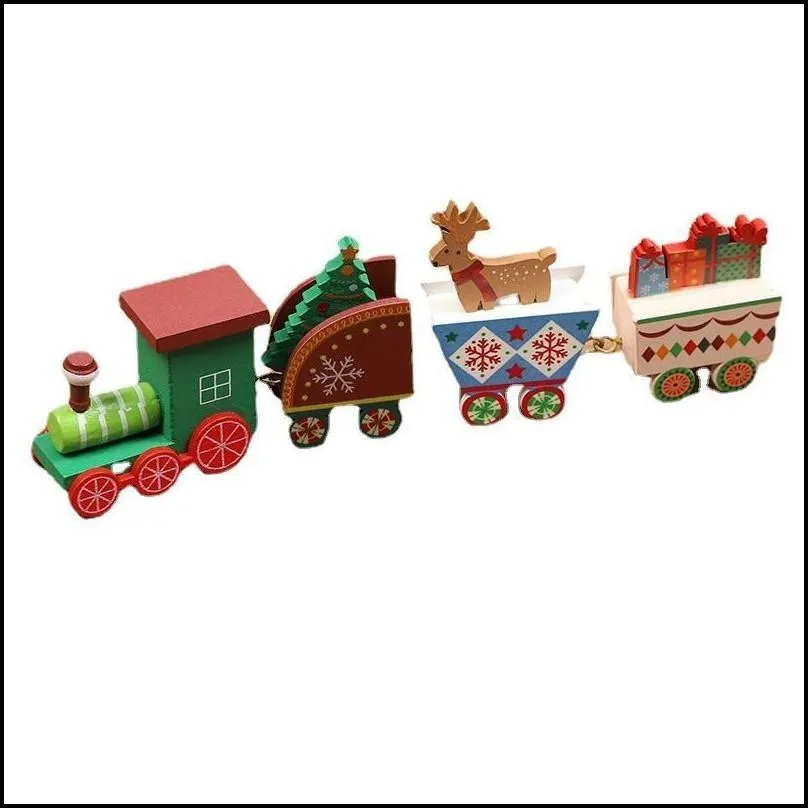 christmas decorations wooden train holiday presents party kids cartoon gift
