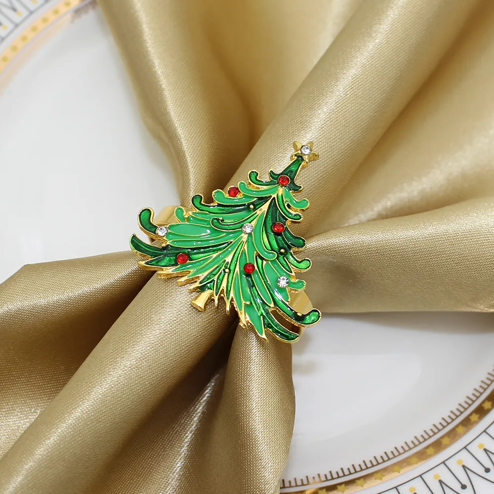 dvianna 6 12 christmas napkin rings christmas tree napkin rings holders for wedding holiday dinners parties decor hwc60