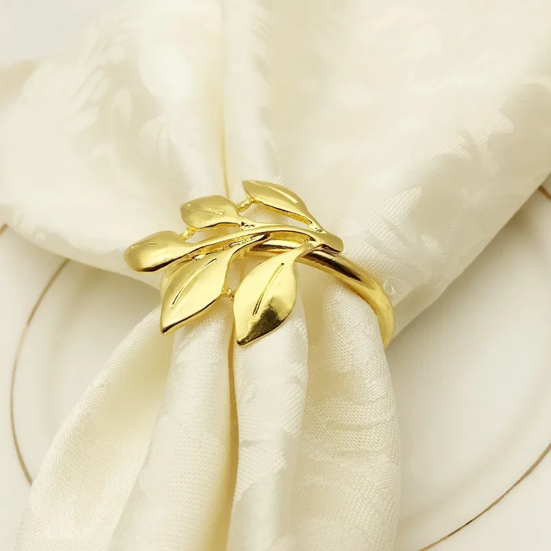 hotel napkin ring napkin holder fall leaves napkin buckle christmas wedding party gold napkin circle dinner table decor