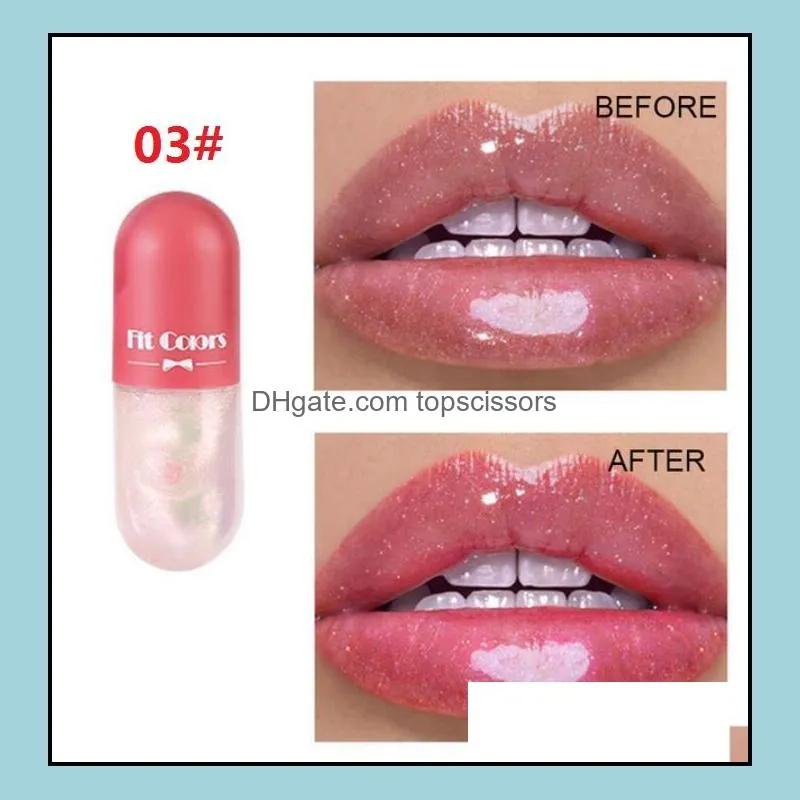 fit colors mini capsule shape lip gloss moisturizing transparent colorchanging lipgloss oil plump lips cosmetic makeup