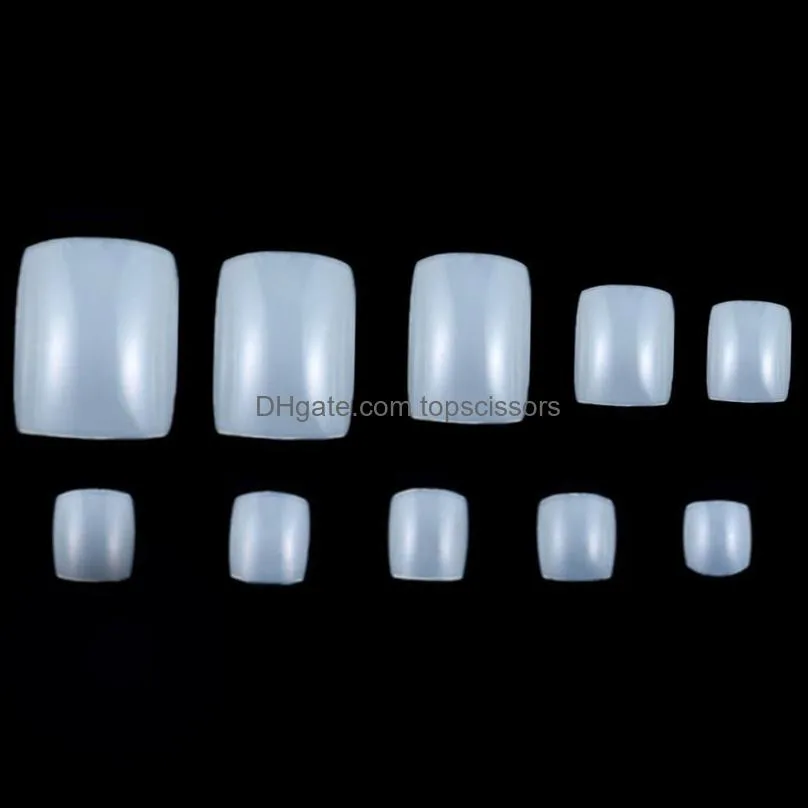 wholesale 500 pcs natural /white/transparent acrylic false fake artificial toe nails tips for nail art decoration shippinng