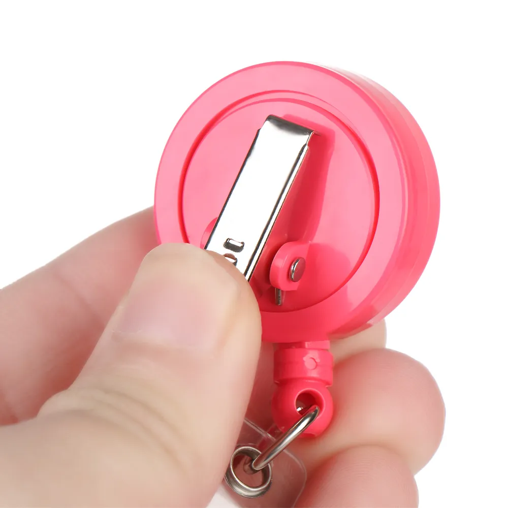 creative 360° rotation retractable badge reel nurse display id name card metal badge holder antilost clip office supply